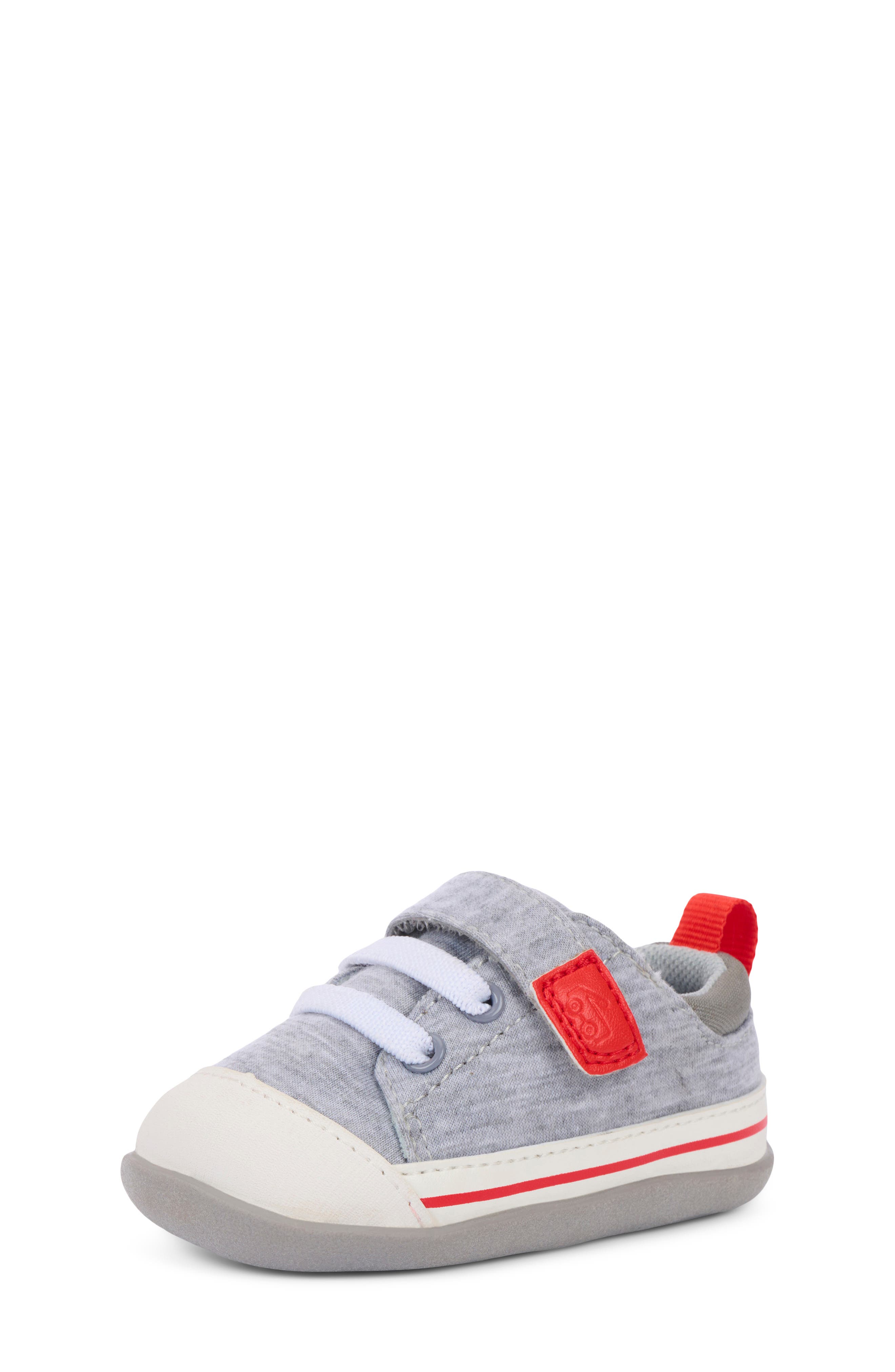 Kids' Mini Stevie Sneaker, Alternate, color, GRAY JERSEY/ RED