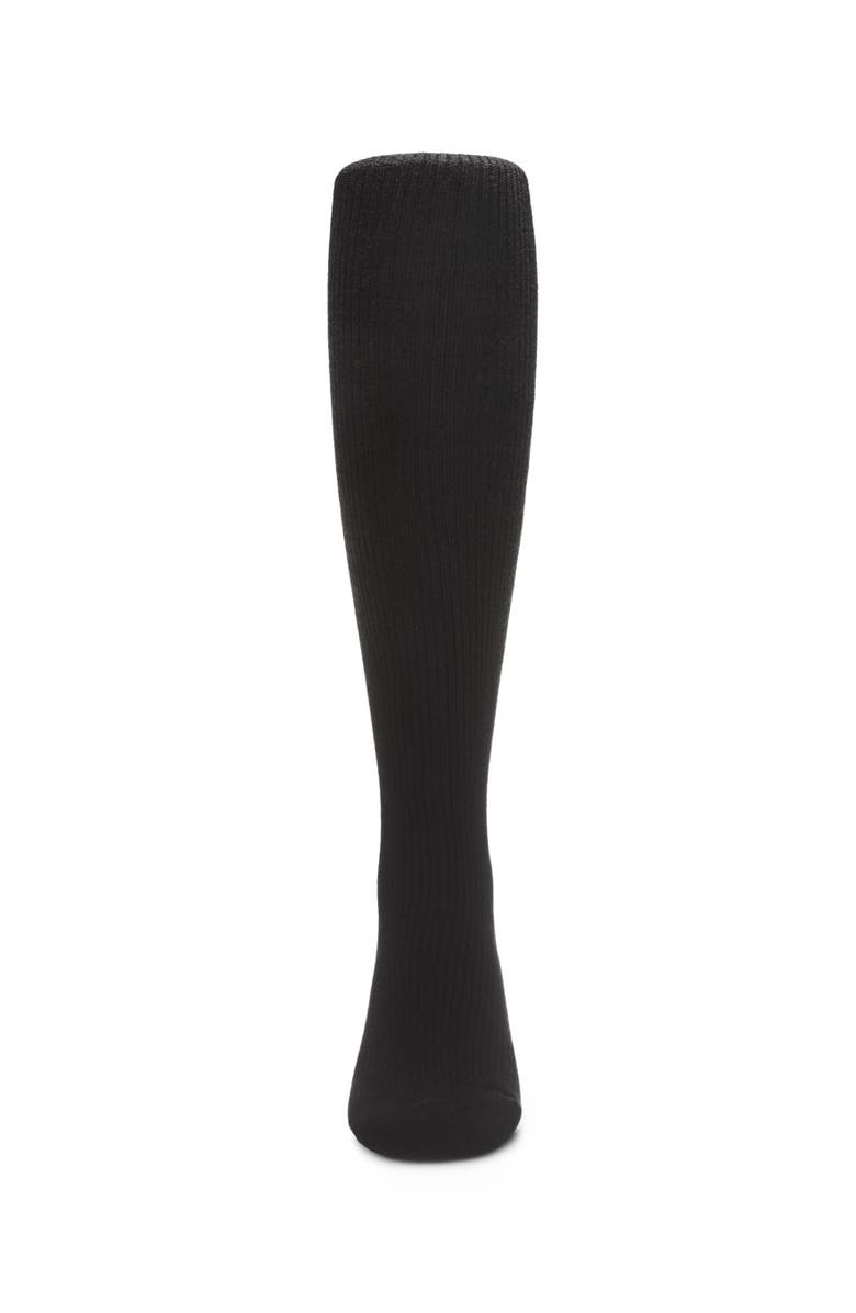 MeMoi Thin Ribbed Cotton Tights, Alternate, color, Black