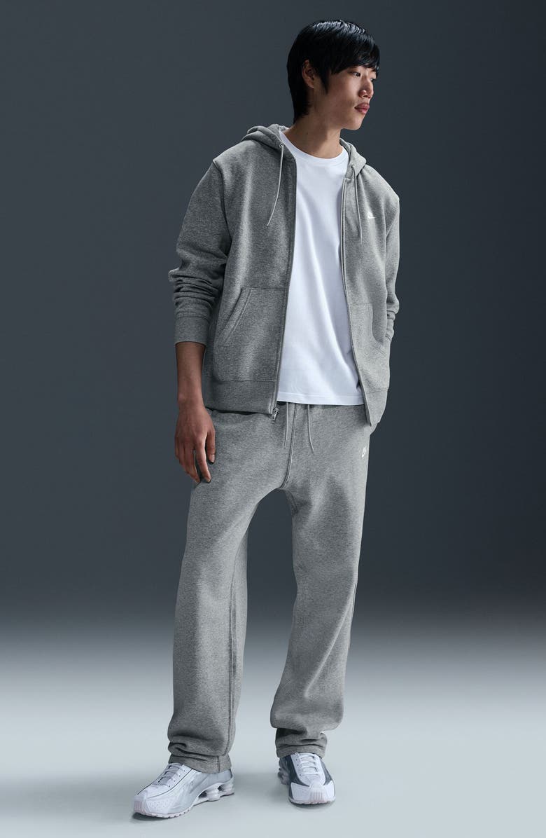 Nike Club Open Hem Fleece Pants, Alternate, color, Dark Grey Heather