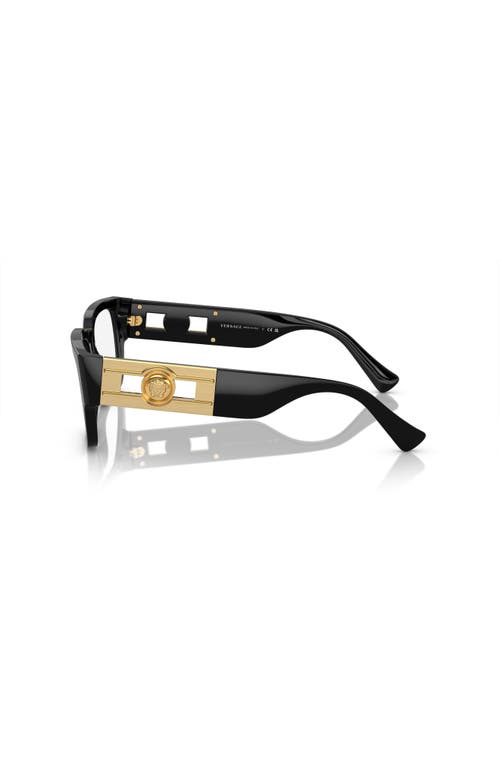 Versace 55mm Square Optical Glasses In Black