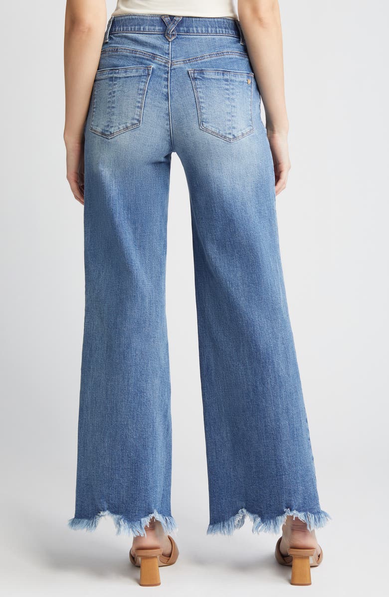 Wit & Wisdom 'Ab'Solution Raw Hem Wide Leg Jeans, Alternate, color, Mid Blue