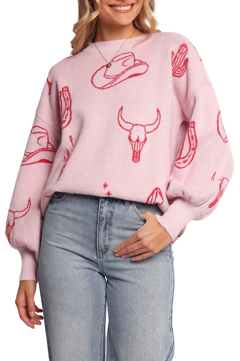 Jax Western Sweater, Main, color, PINK