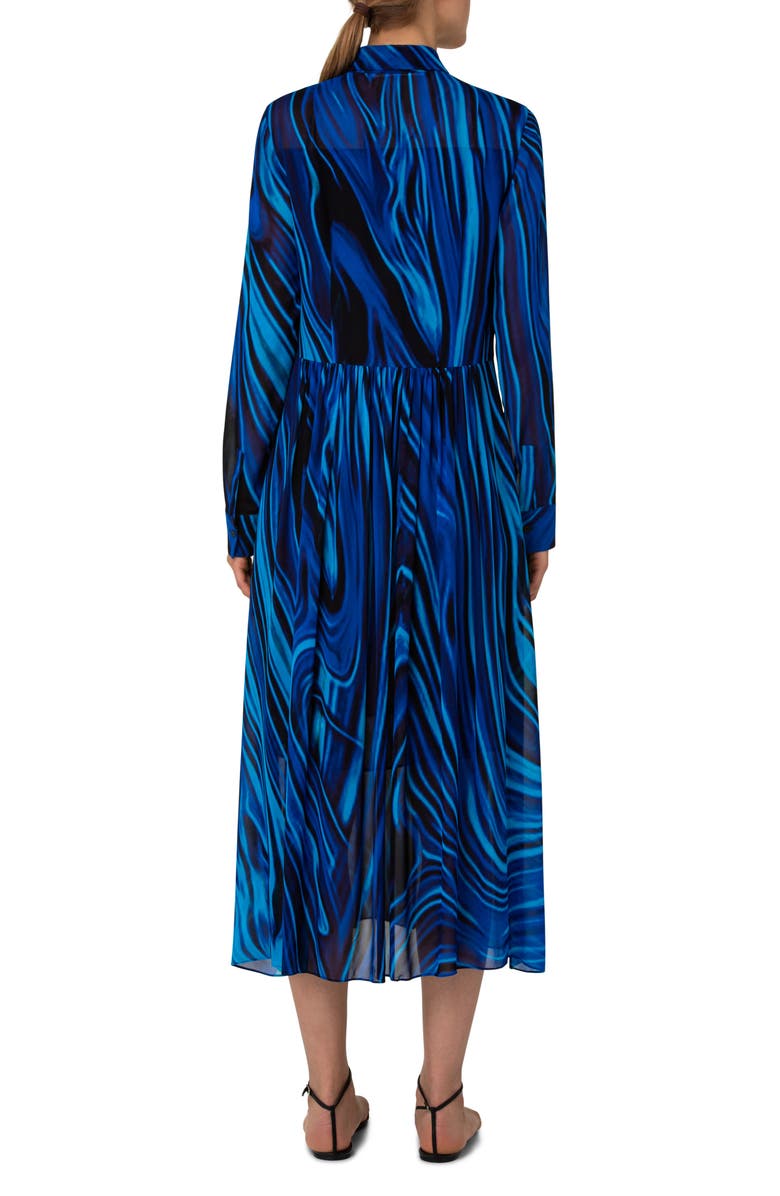 Akris punto Blue Planet Long Sleeve Shirtdress, Alternate, color, 