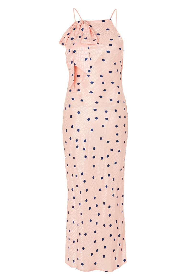 Spot Jacquard Maxi Slipdress, Alternate, color, PINK MULTI