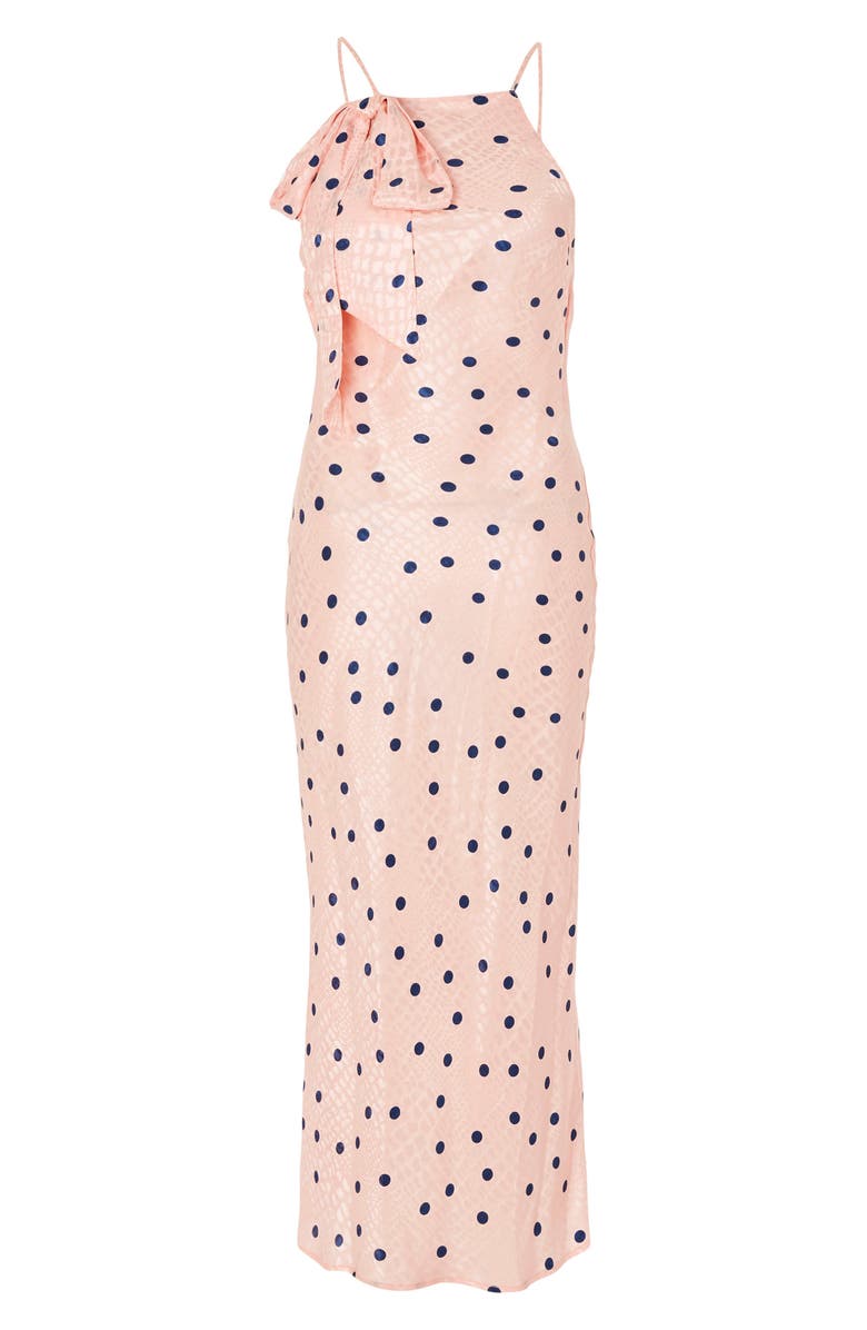 Topshop Spot Jacquard Maxi Slipdress, Alternate, color,