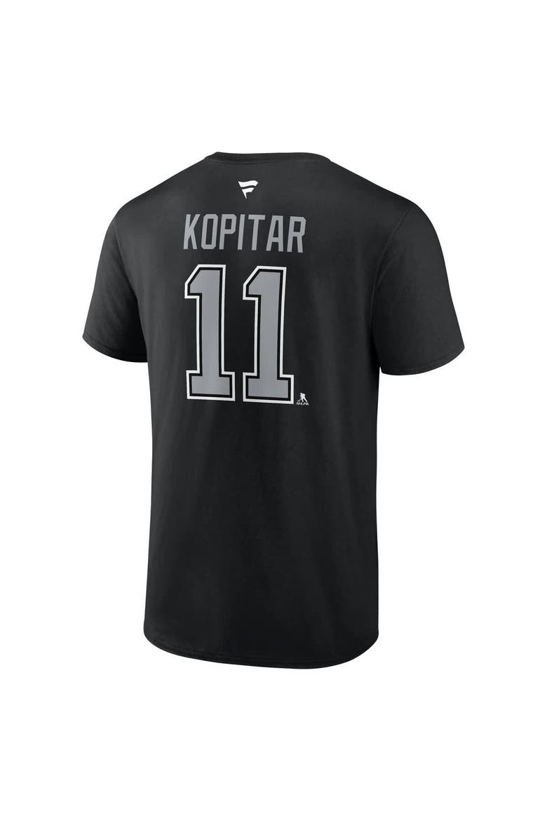 Men's Fanatics Anze Kopitar Black Los Angeles Kings Authentic Stack Name & Number T-Shirt, Alternate, color, Black