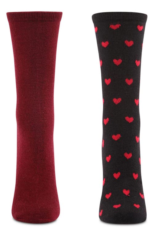 Memoi Assorted 2-pack Crew Socks In Brown