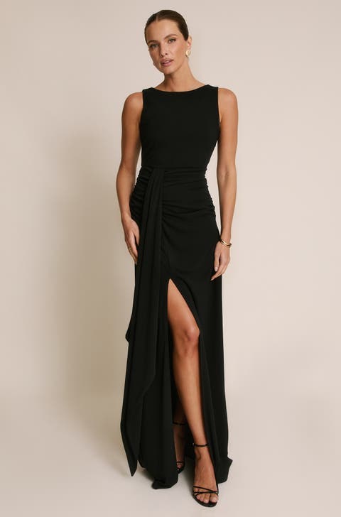 Drape Gathered Sleeveless Stretch