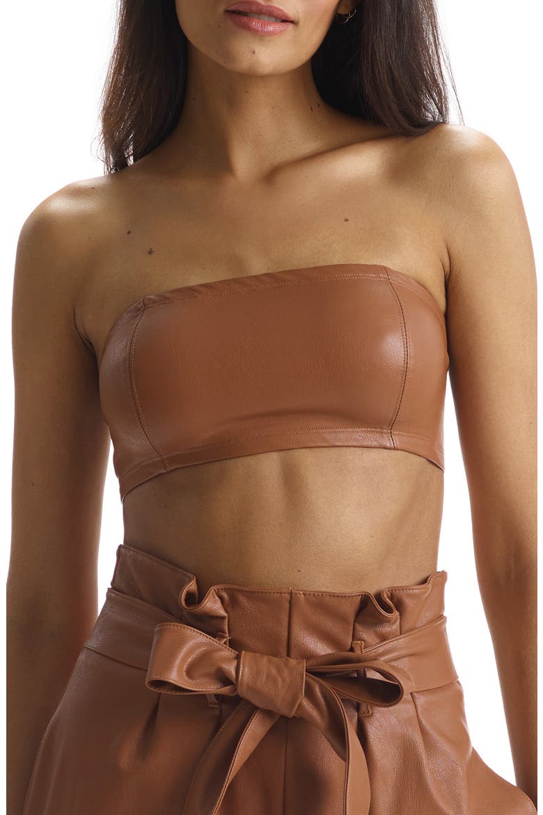 Faux Leather Bandeau, Main, color, COCOA