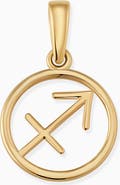 Oradina 14K Yellow Gold Zodiac Pendant Charm