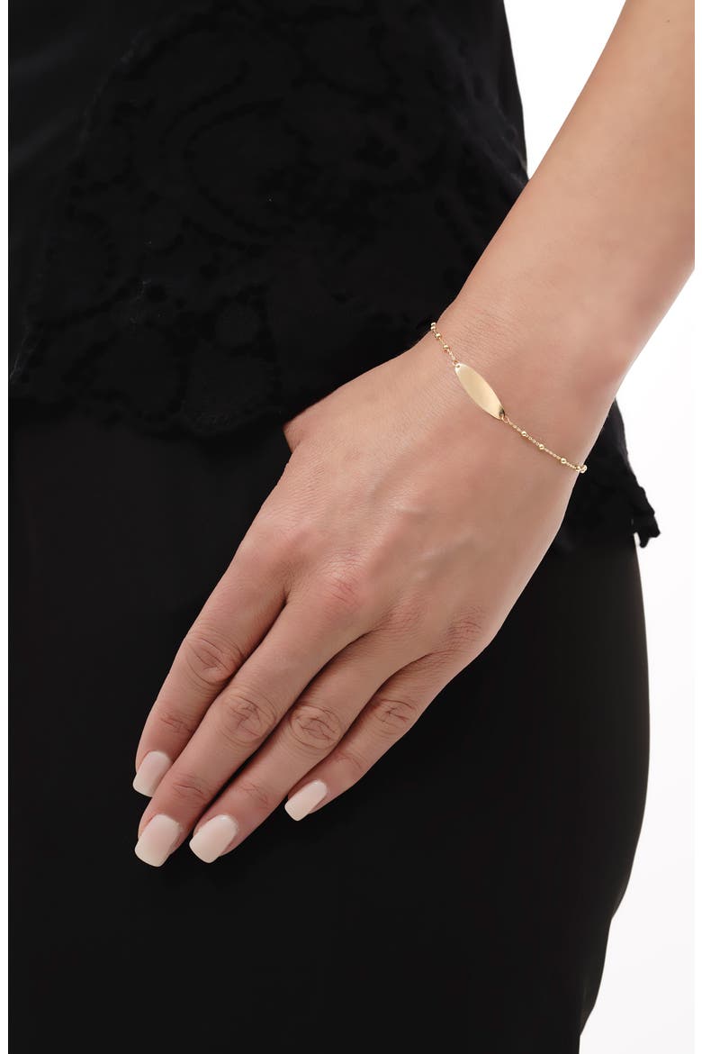 Oval Bar Beaded 14K Gold Station Bracelet   (Nordstrom Exclusive), Alternate, color, YELLOW GOLD