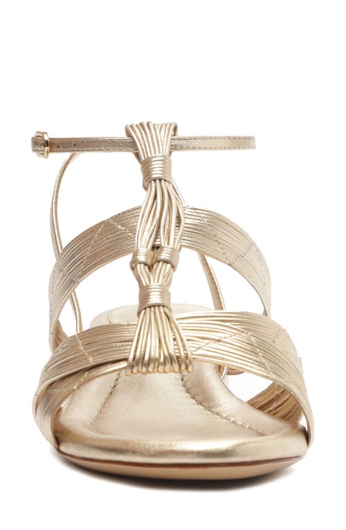 Alexandre Birman Olga Metallic Leather Block-heel Strappy Sandals