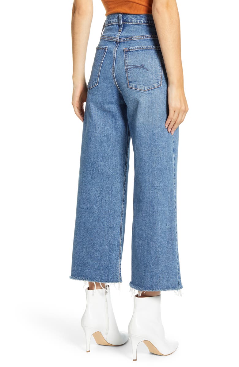 Nobody Denim Milla High Waist Fray Hem Crop Wide Leg Jeans, Alternate, color,