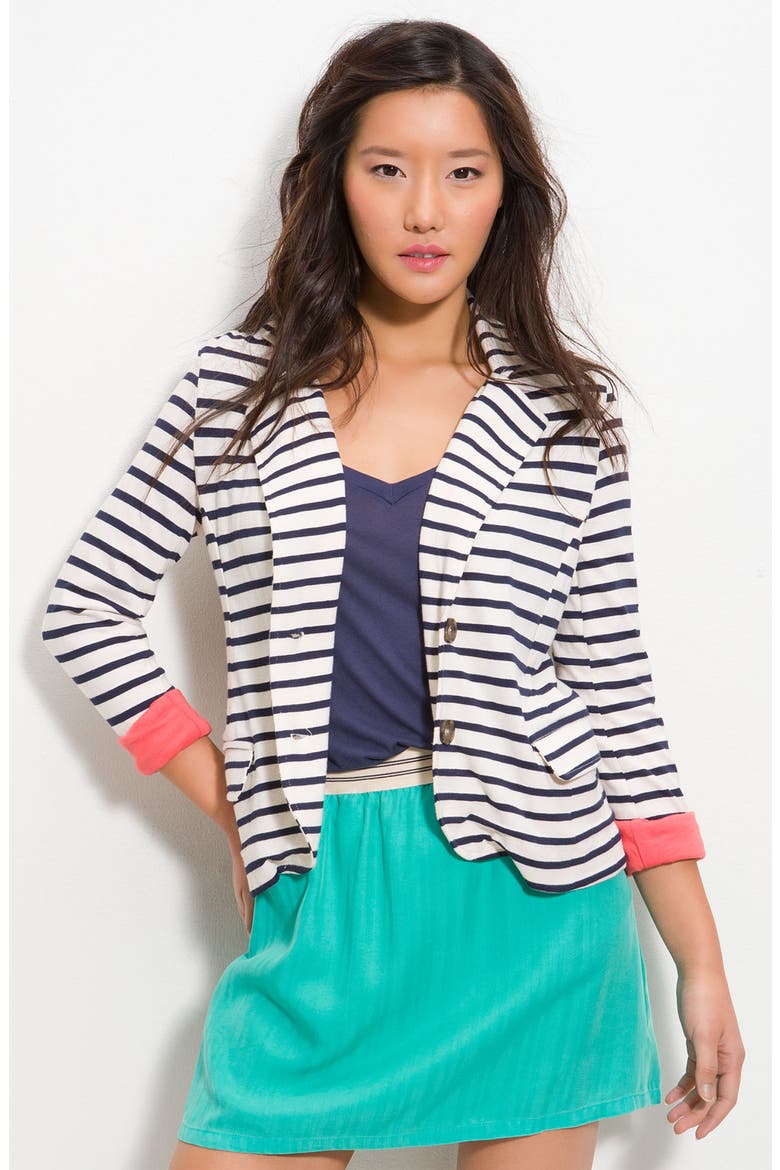 'Palm Desert' Stripe Blazer, Main, color, MACADAMIA