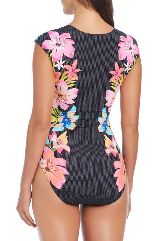 Bleu Rod Beattie Rod Beattie Sweet Escape Cap Sleeve One-piece Swimsuit In Multi
