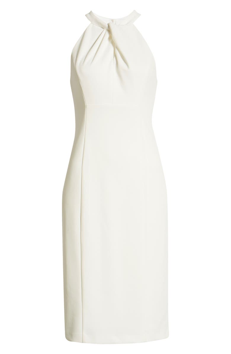 Julia Jordan Twist Neck Sheath Dress, Alternate, color, Ivory