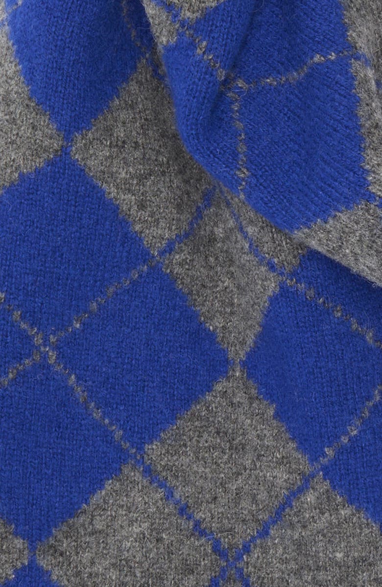 Damson Madder Saskia Argyle Wool Scarf, Alternate, color, Blue