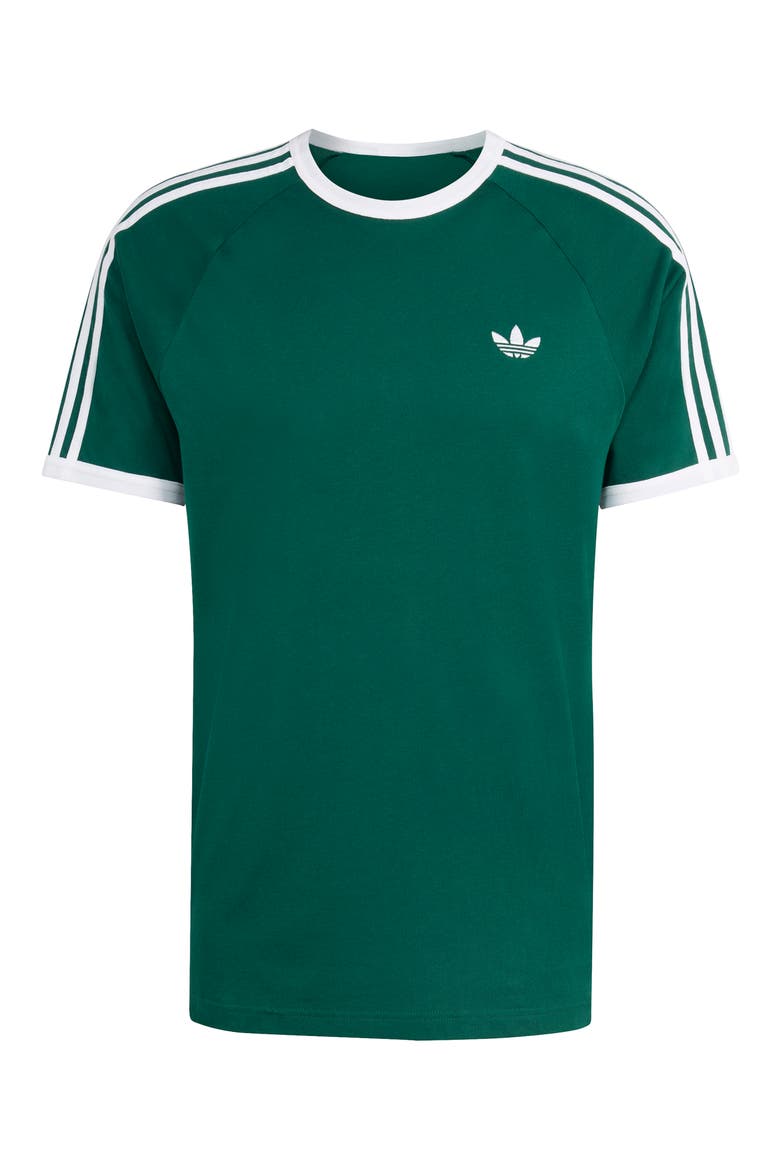 3-Stripes Cotton T-Shirt, Alternate, color, COLLEGIATE GREEN