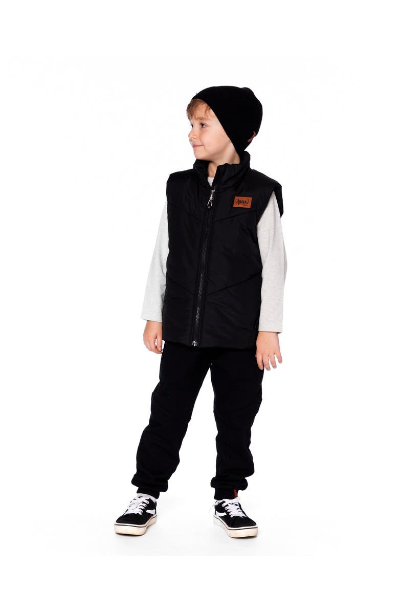 Deux par Deux Quilted Mid-Season Sleeveless Vest, Alternate, color, Black