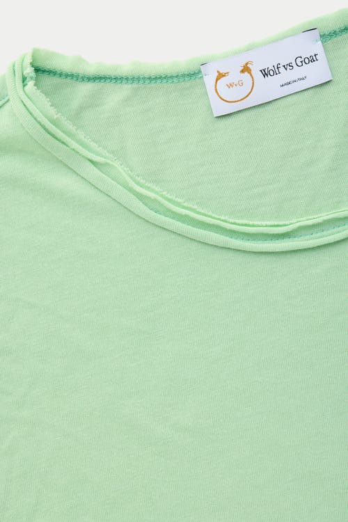 Wolf Vs. Goat (wvg) Light Weight Short Sleeve Roll Neck T-shirt In Green