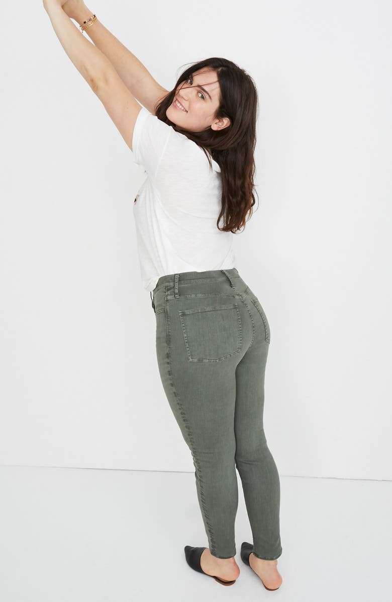 Madewell 9-Inch Garment Dyed Button Front Skinny Jeans, Alternate, color,