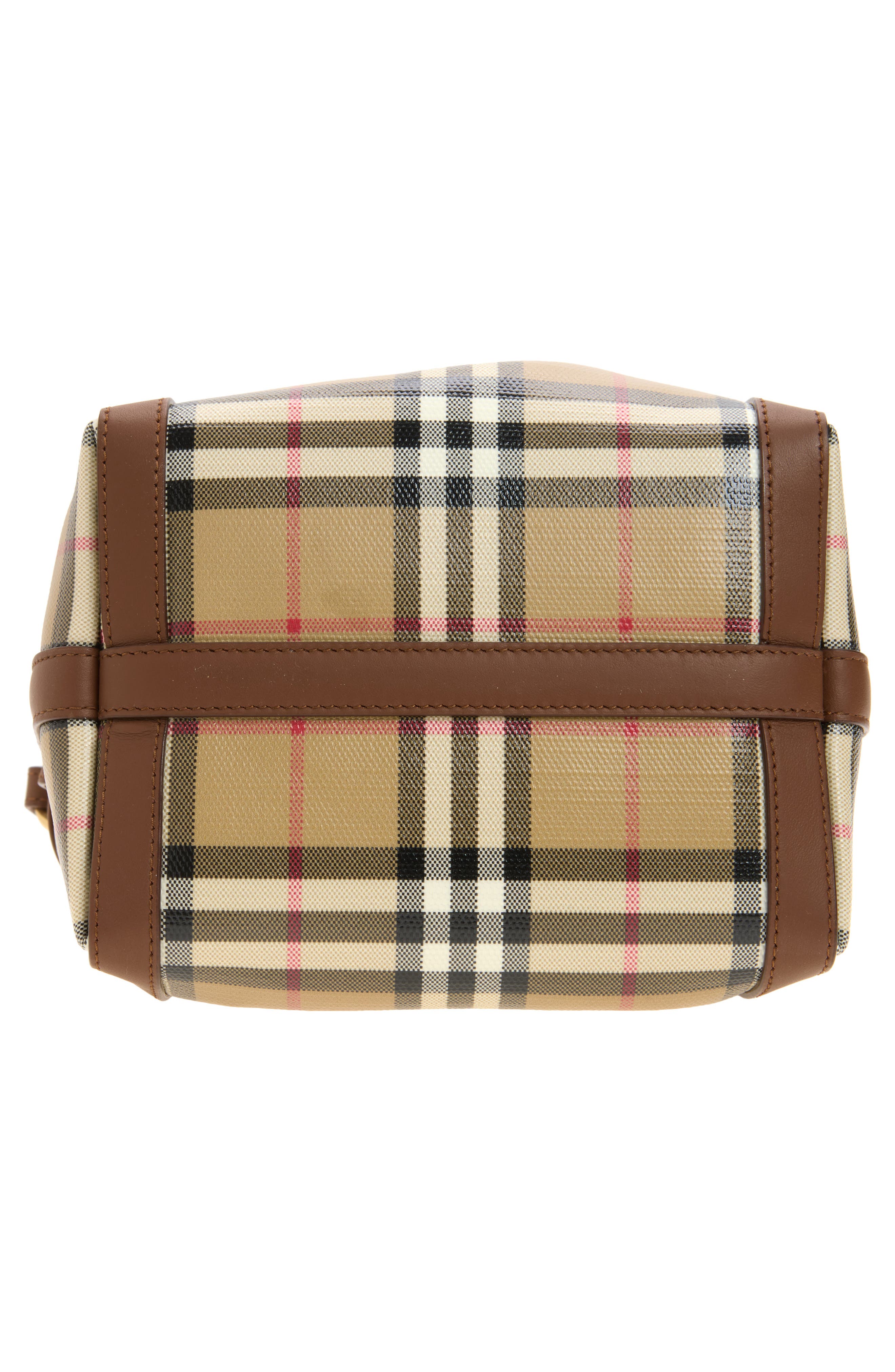 Burberry Mini Check Bucket Bag, Alternate, color, Archive Beige