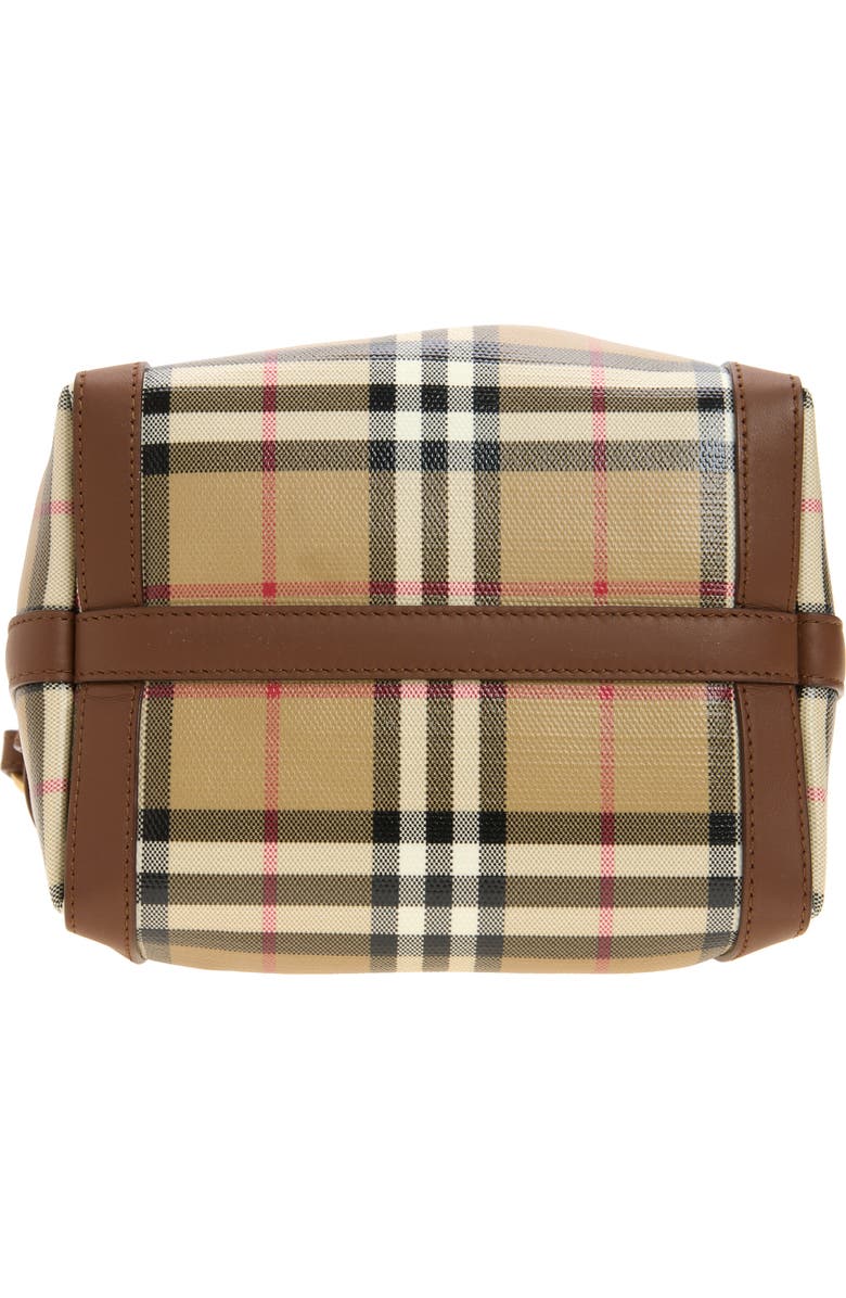 Burberry Mini Check Bucket Bag, Alternate, color, Archive Beige