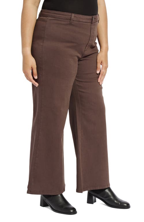 Lyssé Lysse Iris Flat Front Wide Leg Jeans In Brown