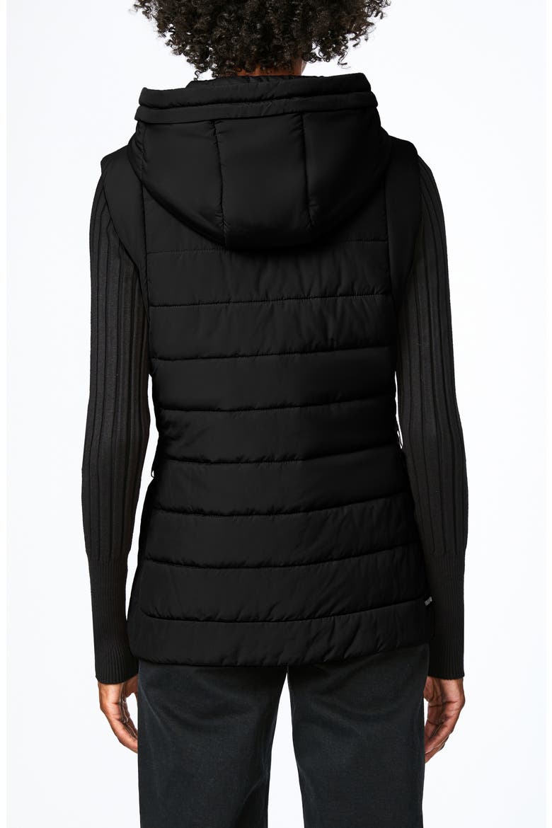 Bernado Packable EcoPlume™ Hooded Vest, Alternate, color, BLACK
