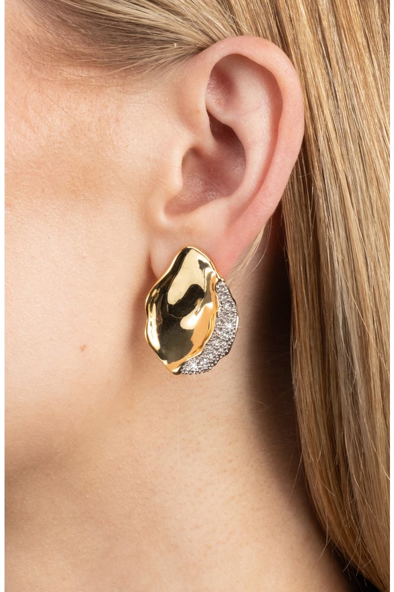 Solanales Crystal Petal Post Earrings, Alternate, color, CRYSTALS