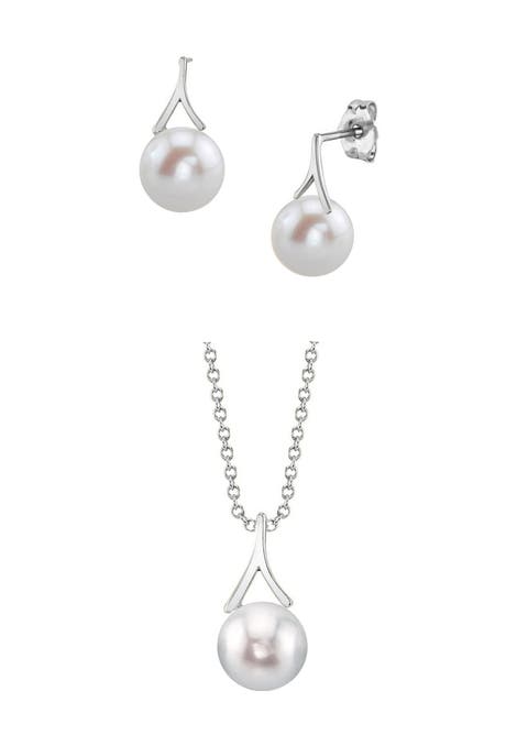 14K Akoya Pearl Lindsey Pendant & Earring Set