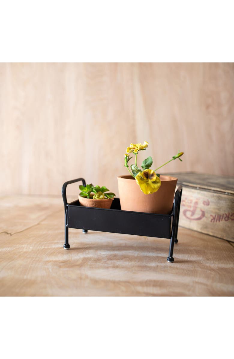 Foreside Home and Garden Footed Caddy Black Metal, Alternate, color, Black