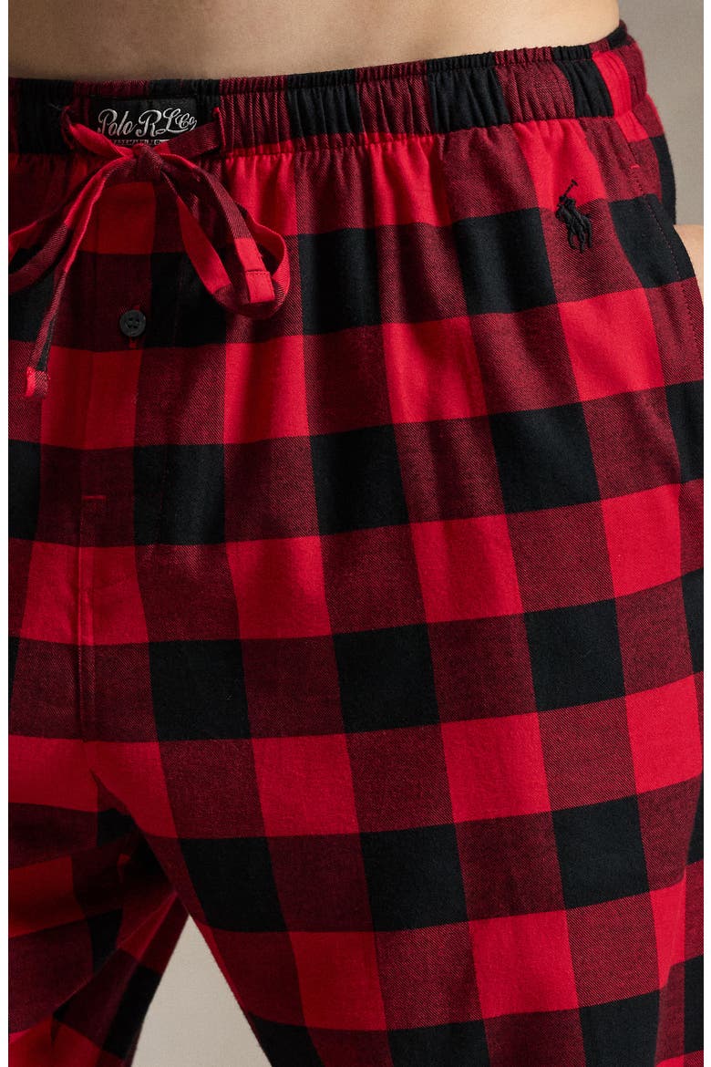Buffalo Check Flannel Pajama Top, Alternate, color, RED BUFFALO CHECK POLO BLACK