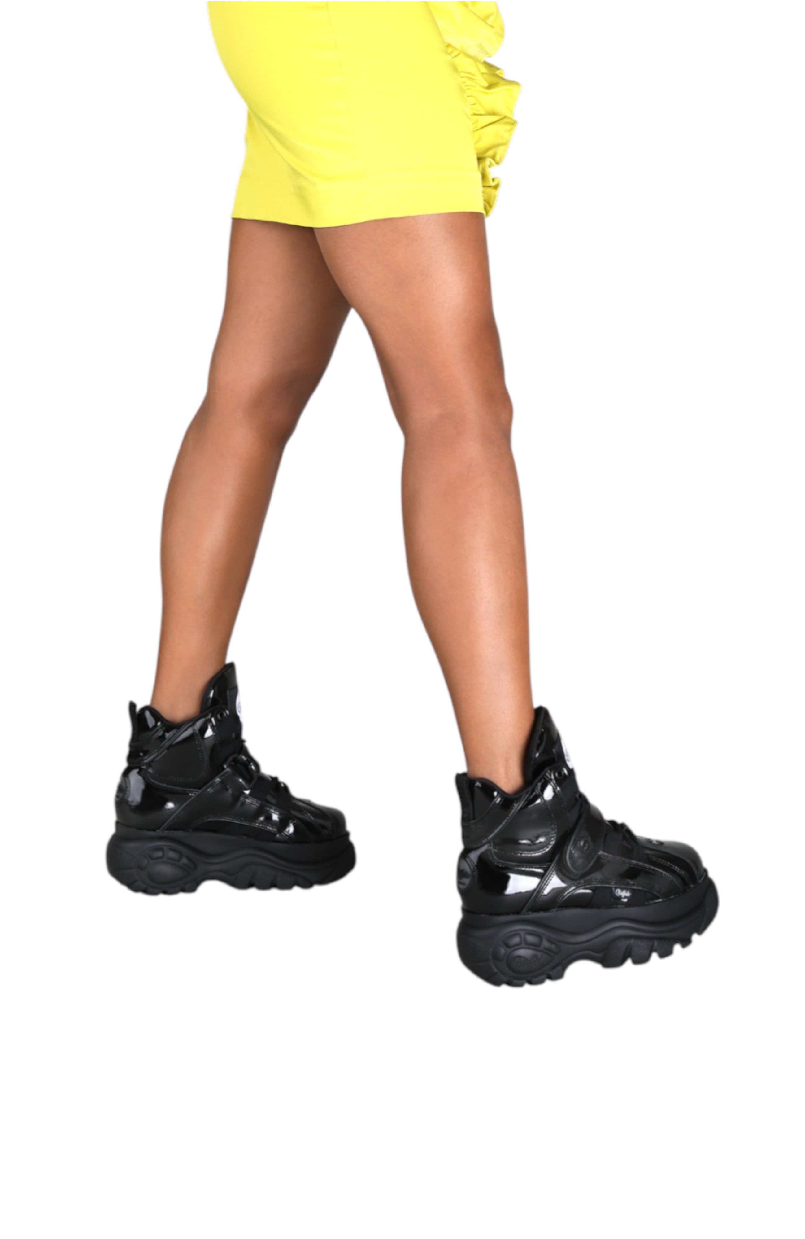 Buffalo Boots Classic High Patent Leather Sneaker, Alternate, color, Black