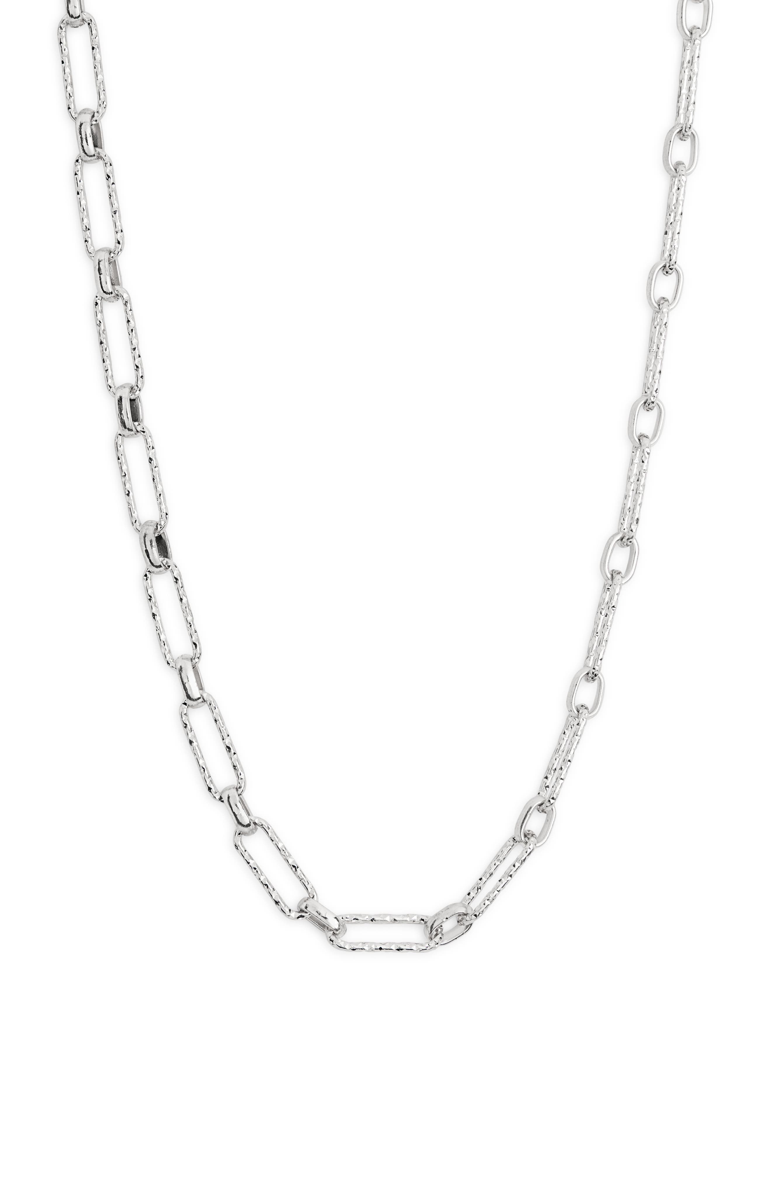 NORDSTROM RACK Textured Paperclip Chain Necklace