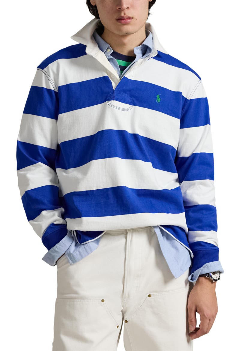 The Iconic Rugby Stripe Long Sleeve Polo (Men) | Nordstrom