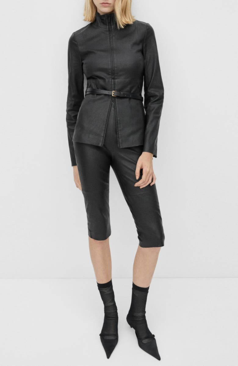 MANGO Leather Capri Pants, Alternate, color, 