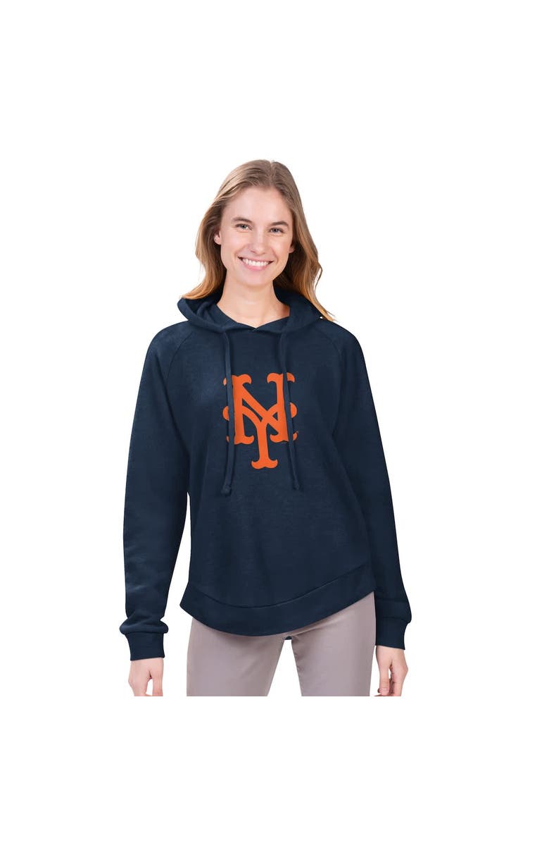G-III 4HER BY CARL BANKS Women's G-III 4Her by Carl Banks  Navy New York Mets Jordan Angel Raglan Fleece Pullover Hoodie, Alternate, color, Navy
