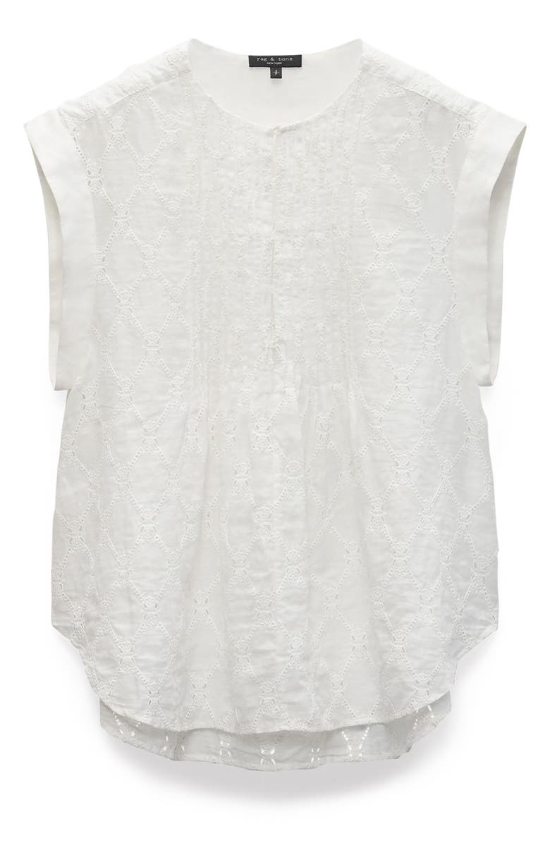rag & bone Gabby Embroidered Eyelet Top, Alternate, color, White