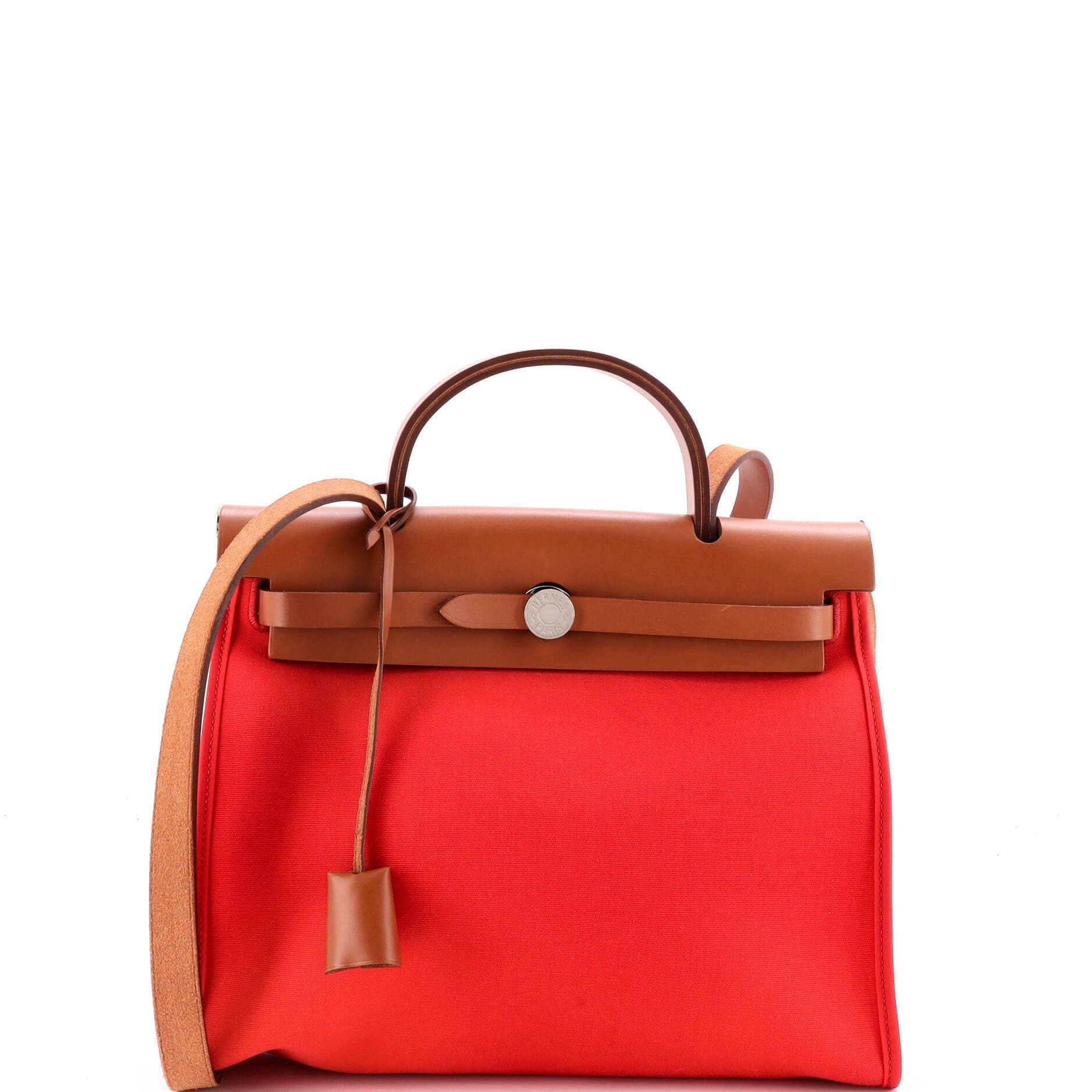 Herbag Zip Leather and Toile 31, Main, color, Red