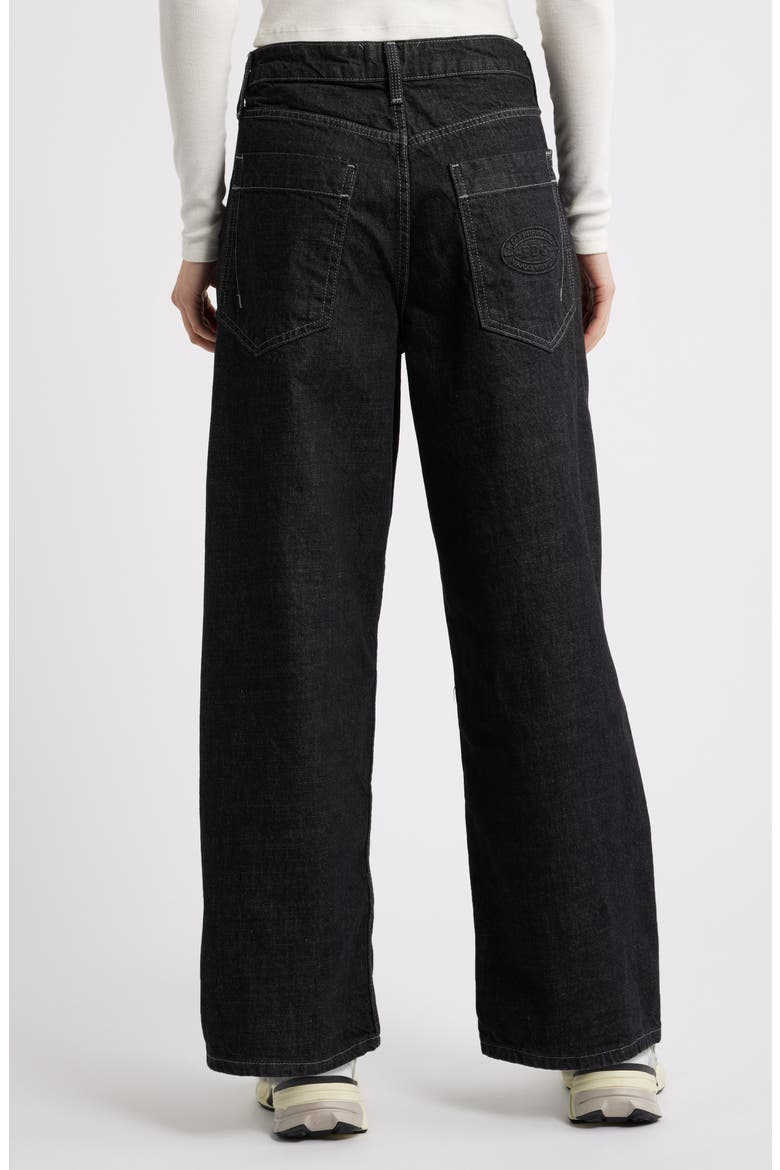 Jaya Low Rise Wide Leg Jeans, Alternate, color, BLACK