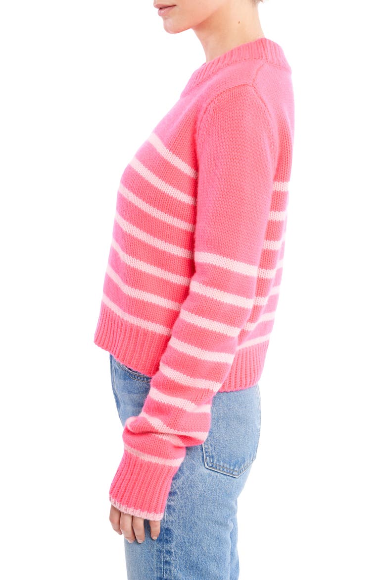 Mini Maren Wool & Cashmere Sweater, Alternate, color, HOT PINK / BUBBLEGUM