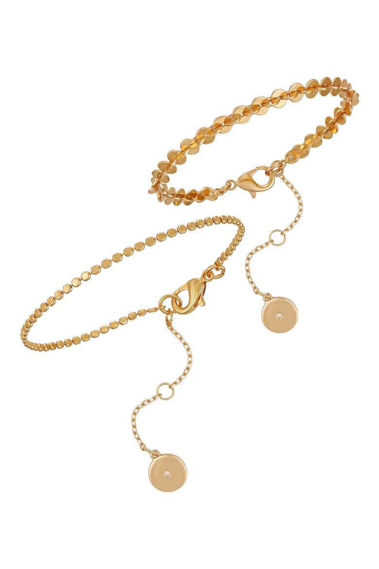 Set of 2 Mixed Chain Bracelets, Main, color, GOLD TONE