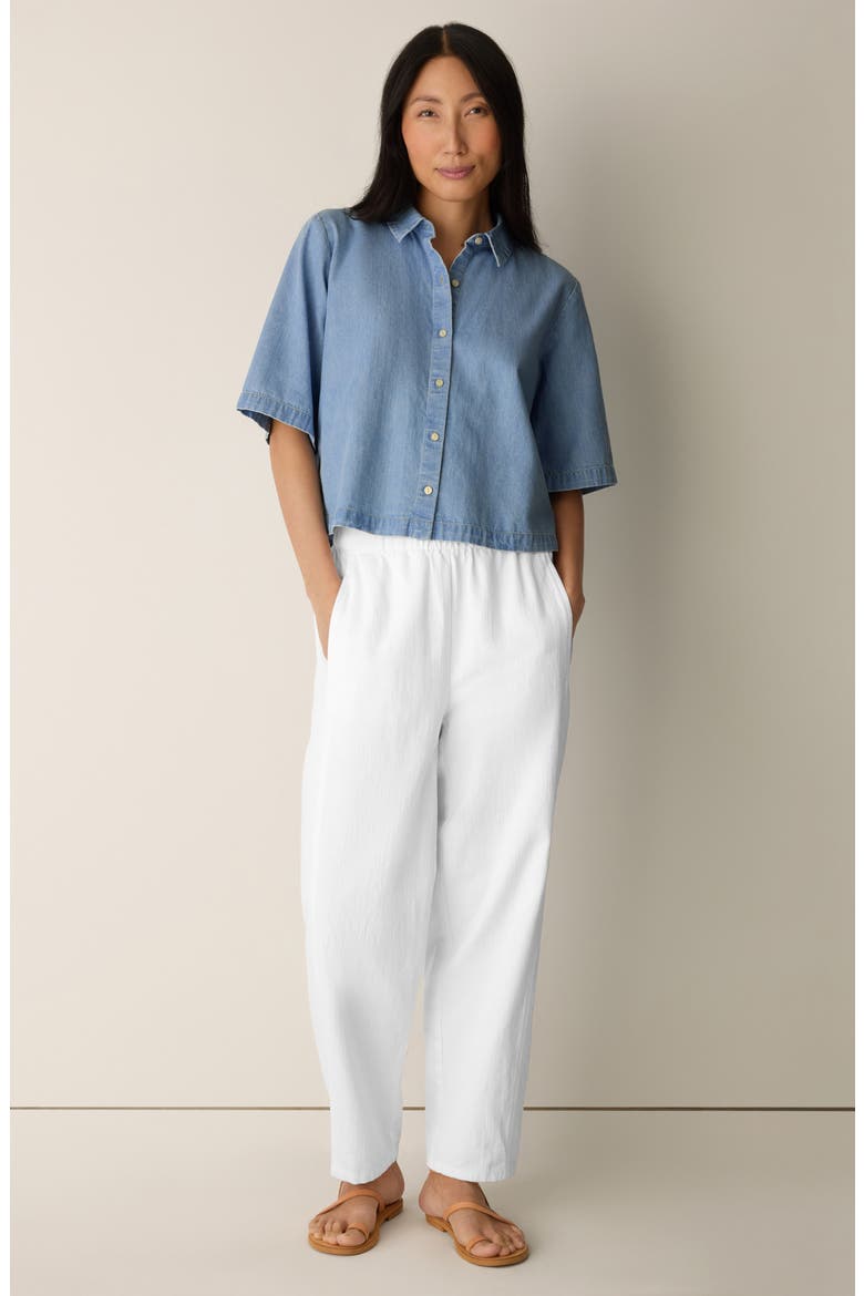 Classic Collar Short Sleeve Button-Up Shirt, Alternate, color, LIGHT WASH
