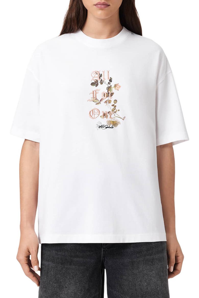 Oneness Etta Embroidered Graphic T-Shirt, Main, color, WHITE