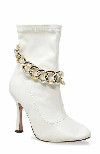 CHASE AND CHLOE Callisto Two-Tone Chain Bootie