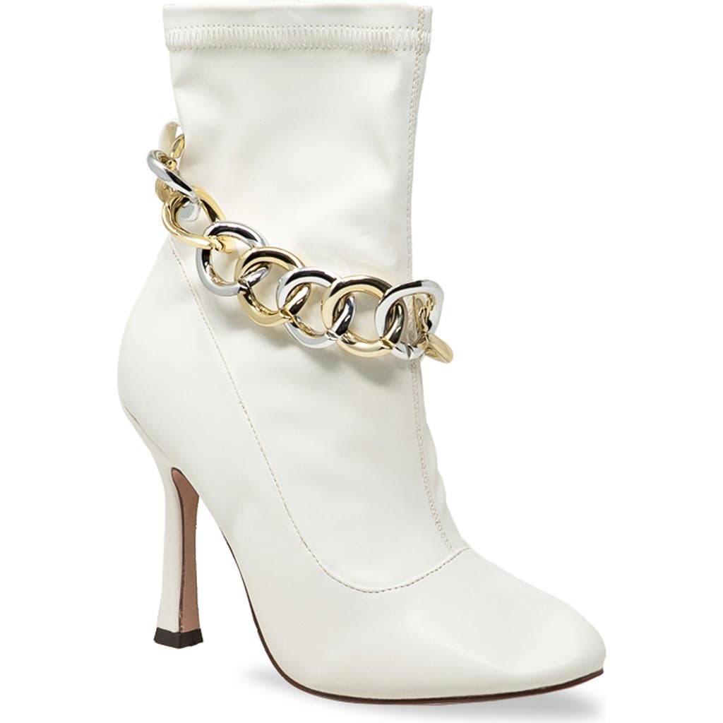 Chase & Chloe Chase And Chloe Callisto Two-tone Chain Bootie