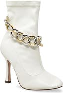 CHASE AND CHLOE Callisto Two-Tone Chain Bootie