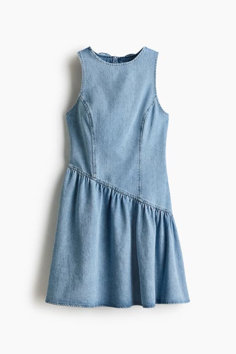 Flared-skirt Denim Dress