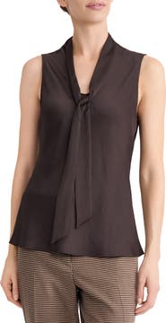 KASPER Tie Neck Sleeveless Top